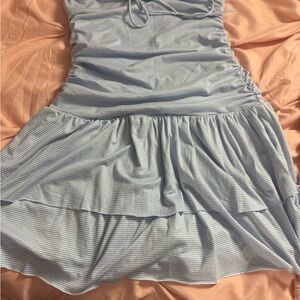 Hollister Pale Blue & White Striped Summer Dress